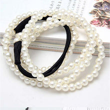 2 Layers Pearl Women Hair B  Womens Girls Elastic Pearl Hair Hoop Double Lovely Pearl Hair B  Headb  SM6