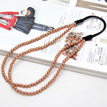 2 Layers Pearl Women Hair B  Womens Girls Elastic Pearl Hair Hoop Double Lovely Pearl Hair B  Headb  SM6