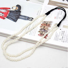 2 Layers Pearl Women Hair B  Womens Girls Elastic Pearl Hair Hoop Double Lovely Pearl Hair B  Headb  SM6