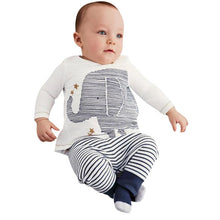 2 Pieces Toddler Kids Baby Boys Clothes Sets Cotton Long Sleeve TopsStripe Pants Trousers Outfit Children Clothing Set 0-4Y SM6