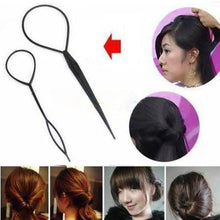 2* Plastic Topsy Tail Hair Styling Braider Ponytail Styling Bun Maker Clip Tool Black CurlerSM6