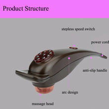 200-240V Handheld Body Vibration Stick Dolphin-shaped Electric Massager-Hammer Neck Back Massage EU Plug SM6
