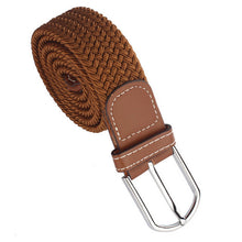 2014Popular Men Leather Braided Elastic Stretch Metal Buckle Belt Waistband Alice8 SM6