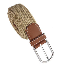 2014Popular Men Leather Braided Elastic Stretch Metal Buckle Belt Waistband Alice8 SM6