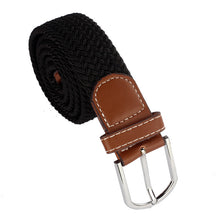 2014Popular Men Leather Braided Elastic Stretch Metal Buckle Belt Waistband Alice8 SM6