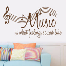 Characters "MUSIC" Note Wall Sticker Living Room Removable wall stickers home decor decoracion vinyl Gray 57*106CM SM6