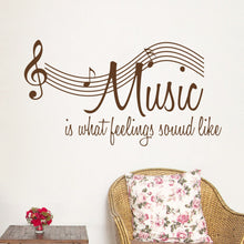 Characters "MUSIC" Note Wall Sticker Living Room Removable wall stickers home decor decoracion vinyl Gray 57*106CM SM6