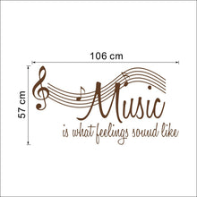 Characters "MUSIC" Note Wall Sticker Living Room Removable wall stickers home decor decoracion vinyl Gray 57*106CM SM6