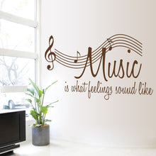Characters "MUSIC" Note Wall Sticker Living Room Removable wall stickers home decor decoracion vinyl Gray 57*106CM SM6