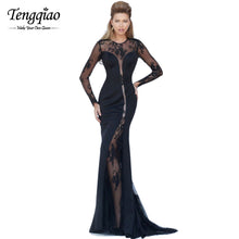 Dark Blue  Formal Dress Long Sleeve Sexy Long Sleeve Dress Bodycon Sexy Lace Floor-Length Party Dress SM6
