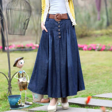 High Waist Long Jean Skirts A Line Cotton Saia Jeans Denim Skirt For Ankle-Length Cotton Skirts Long SM6