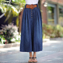 High Waist Long Jean Skirts A Line Cotton Saia Jeans Denim Skirt For Ankle-Length Cotton Skirts Long SM6