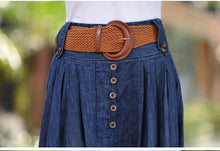 High Waist Long Jean Skirts A Line Cotton Saia Jeans Denim Skirt For Ankle-Length Cotton Skirts Long SM6