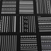 30 Sheet 3D White Nail Art Stickers Decals Manicure Beautiful Accessories Decoration SM6