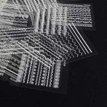 30 Sheet 3D White Nail Art Stickers Decals Manicure Beautiful Accessories Decoration SM6