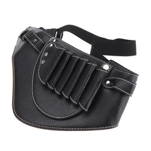 Black Hairdressing Tool Bag with Soft Leather Essential Professional Stylists Hair Scissors Waist Pack SM6