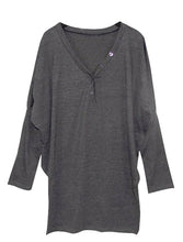 Casual Women Shirt Batwing Sleeve V-neck Loose Button Tops Blouse Casual Shirt Long Shirt Tops SM6