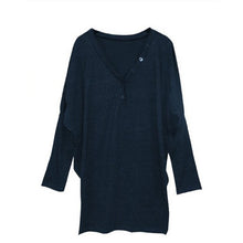 Casual Women Shirt Batwing Sleeve V-neck Loose Button Tops Blouse Casual Shirt Long Shirt Tops SM6