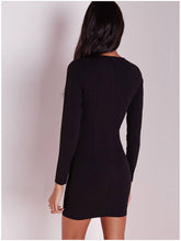 Black Pencil Sexy Dress Bodycon Party Night Tight Dresses Short Zipper Back Tight Sexy Club Mini Dress Slim SM6