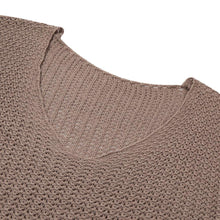 And V Neck Oversized Sweater Womens Long Sleeve Knitted Damen Pullover Woman Khaki Knit Casual Pull  SM6