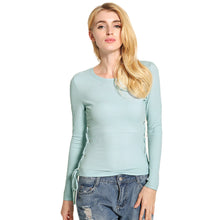 And Women Pink Sweater Lace Up Solid Blouse O-Neck Long Sleeves Pullover Casual Elegant Ladies Slim Top Shirt SM6