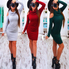 Bow Long Sleeve Straplesidi Women Sexy Club Sheath Bodycon Wool Dress Red Green Elastic Elegant Party Dresses SM6