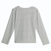 T Shirt Women Striped Tie Tops V-Neck Lace Up Long Sleeves Pullover Casual Top Shirt White Camisas Femininas SM6