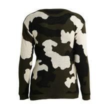 Women Knitting Sweater Camouflage Pull Hiver Long Sleeve Ladies Knitted Top Camo Warm Lady Knitwear SM6