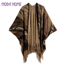 Cardigan Women Poncho Cape Top Tassel Fringed Cardigan Print Sweater Scarf Women Coat RedGreyKhaki SM6