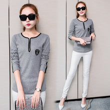 Autumn New Women Long Sleeve Casual Blouse Fashion O-neck Print Shirt Tops Female Slim Shirts With Zipper 71638 SM6