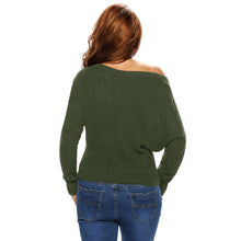 Sexy Women Sweaters And Pullovers Off The Shoulder Loose Knit Pull Slash Neck Long Sleeve Casual Jumper Top SM6