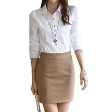 Women Shirt Patchwork Plaid ladies office shirts Basic Top Blusas Women Blouses Shirt Camisas Femininas SM6