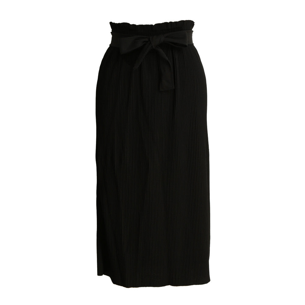 Women Skirts High Waist Pleated Long Skirt Ladies Casual Beach Maxi Skirts Saia Faldas With Belt SM6