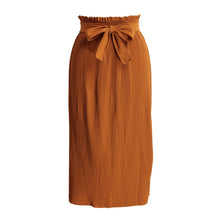 Women Skirts High Waist Pleated Long Skirt Ladies Casual Beach Maxi Skirts Saia Faldas With Belt SM6