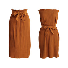 Women Skirts High Waist Pleated Long Skirt Ladies Casual Beach Maxi Skirts Saia Faldas With Belt SM6