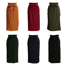 Women Skirts High Waist Pleated Long Skirt Ladies Casual Beach Maxi Skirts Saia Faldas With Belt SM6