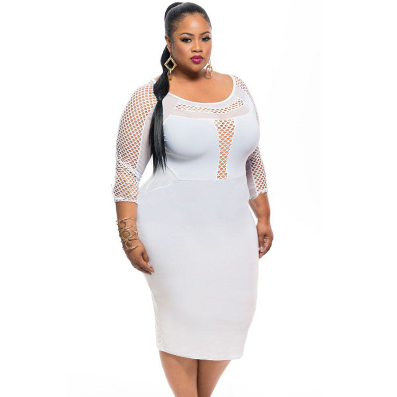 Sexy White Plus Size Maxi Dresses Big Size Dress Clothing Club Midi Dress Plus Size SM6
