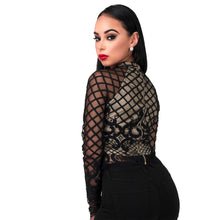 White Long Sleeve Mesh Lace Crop Top See Through t Shirt Tops SM6