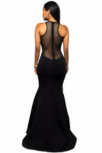 Back Zip And Mesh Stitching Elegant Long Party Dresses Evening Maxi Dress Dance Sexy Mermaid BlackWhite Dress SM6