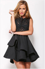 Back Zipper Black Lace Dress Sleeveless A Line  Sexy Mini Dress Party Night Club Dress Short Tight Dresses For Wo SM6