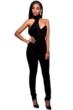 Backless Sleeveless Sexy Adult Jumpsuits Women Catsuit Black Choker Open Solid Halterneck Hollow Out Club Bodysuit SM6