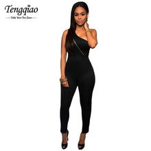 Backless  Romper Jumpsuit Long Pant Sleeveless One-Shoulder Playsuit Bodycon Spandex One Piece Jumpsuit Overall SM6