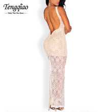 Backless White Lace Dress Floor Length Long Dress  Maxi Dress Sleeveless Formal Elegant Black Dresses With Lace SM6