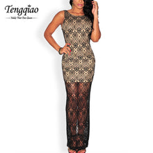 Backless White Lace Dress Floor Length Long Dress  Maxi Dress Sleeveless Formal Elegant Black Dresses With Lace SM6