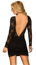 Backless And Dresses RedBlack Long Sleeve Mini Dress Bodycon Short Party Lace Dress C939 SM6