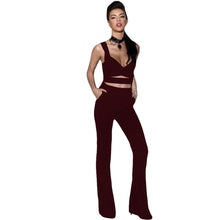 BlackBurgundy 2 Piece Set Bell-Bottom Pant And Crop Top Two Piece Set Jumpsuit Romper Overalls For 62005 SM6