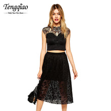 Black Lace Two Piece Dress Set Knee Length A Line Elegant Lace Dresses  Elegant Black Dresses With Lace SM6
