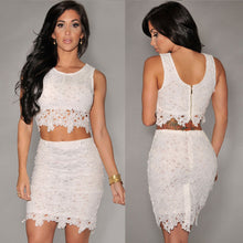 Black Red White Vest Dress  2 piece sexy bodycon club dress set Two Piece mini Lace Dress outfits 21141 SM6