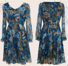 Bohemian Womens V-neck Chiffon Pleated Floral Gown Prom Chiffon Dresses Y4 SM6