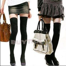 Design Cotton Made Casual Stockings Hosiery Women Above Knee Skinny Long Stockings Women Black White Grey SM6